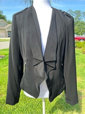NWOT🌸Black Women's Open-Front Blazer Jacket